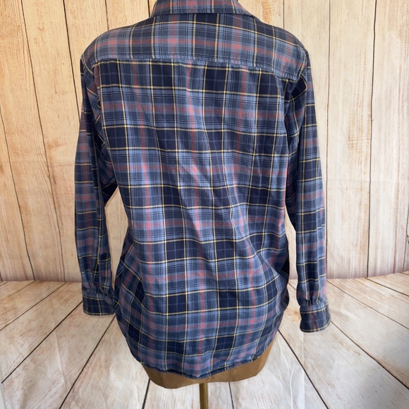 Eddie Bauer Women's Forest Flannel - Boyfriend Fit, Cotton, Blue & Pink, Sz L - Picture 4 of 8